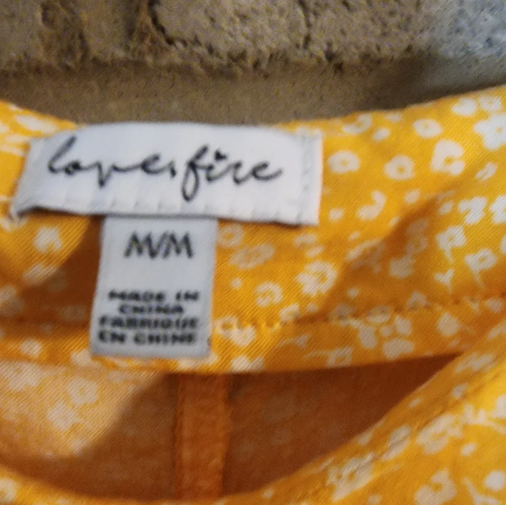 Love Fire Yellow Floral Women's Top - Picture 2 of 6